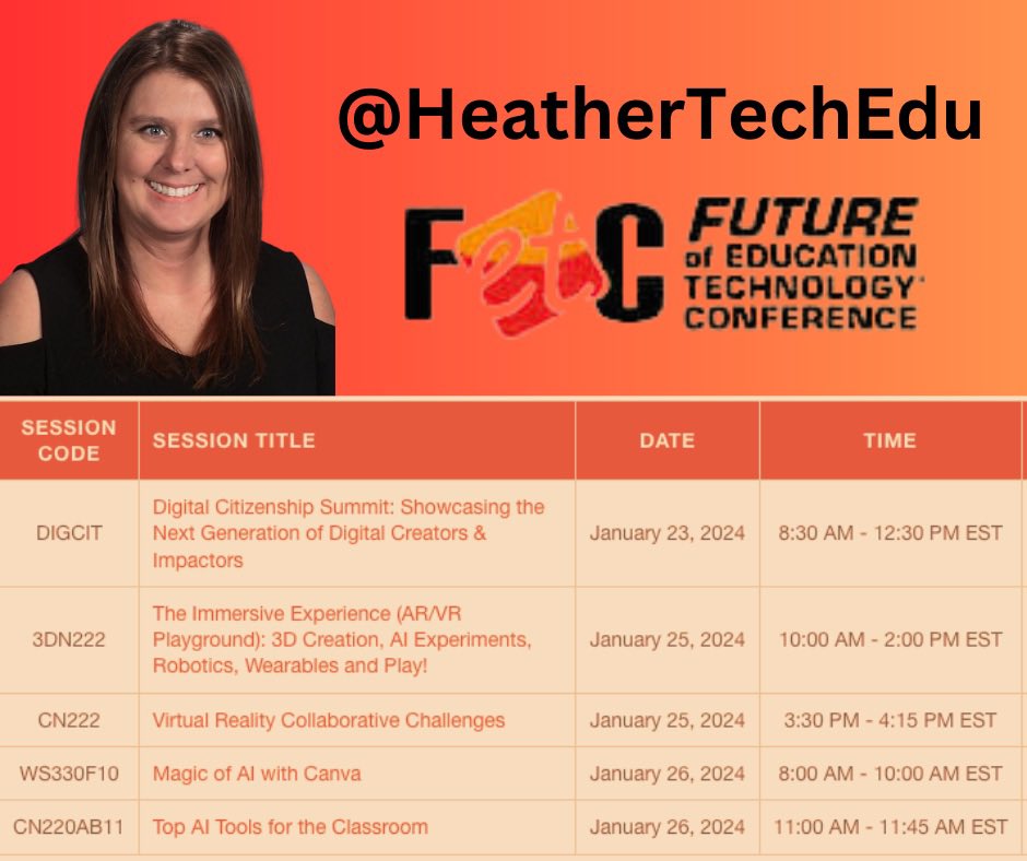 Looking forward to presenting  @FETC! I will also be presenting (playing) @kaiseducation booth with AR/VR robotics, joining @XFactorEdu podcast, a food tour @EdTechBites and doing some exciting things with @LearnWithMundo ! Plus Disney and Universal before the conference.