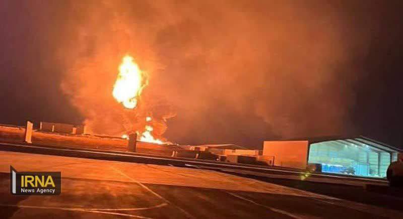 warintel4u's tweet photo. #BREAKING American Harir base in Erbil, Iraq, burns after missile attacks. https://t.co/pNcLHqVXsi