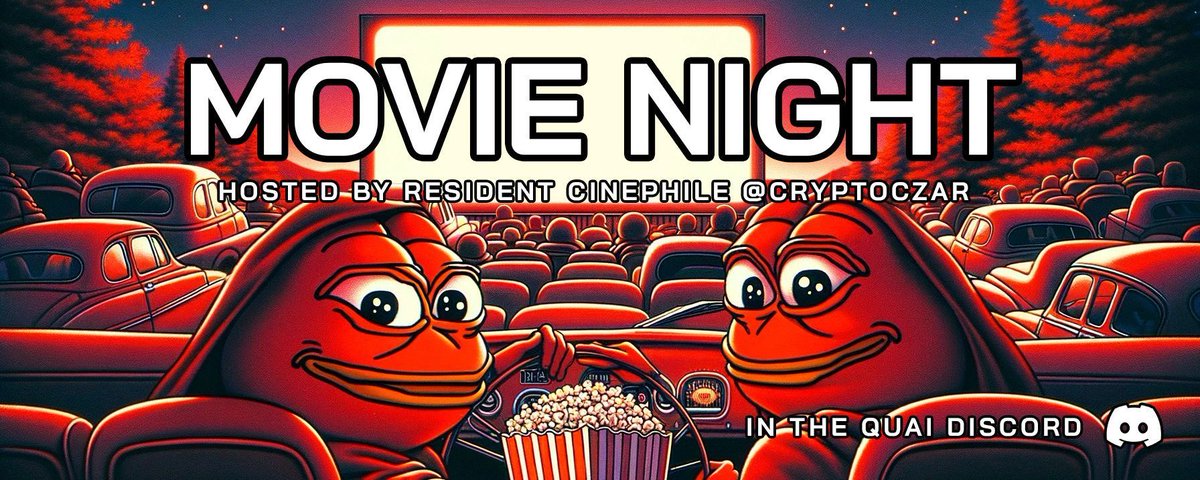 Movie Night with the Quai Community is back tomorrow evening at 8:30pm CST! 🎬 

Do you have any movies you'd want to watch with the Quai community? If so, which ones? 🍿👇
