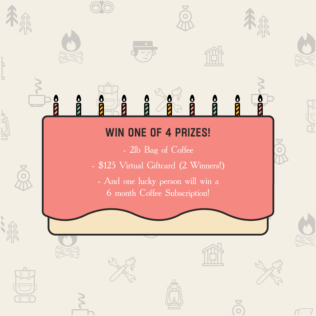 Timbertrain's tweet photo. Timbertrain is turning 10! 🎉 Join our giveaway for a chance to win amazing prizes:

🎁 1 x 6-month coffee subscription
🎁 2 x $125 virtual gift cards
🎁 1 x 2lb bag of coffee

To participate, sign up at https://t.co/CfMgELhbsw 

Open to Canada and US residents

Good luck! 🥳 https://t.co/yw4gGoGsjL