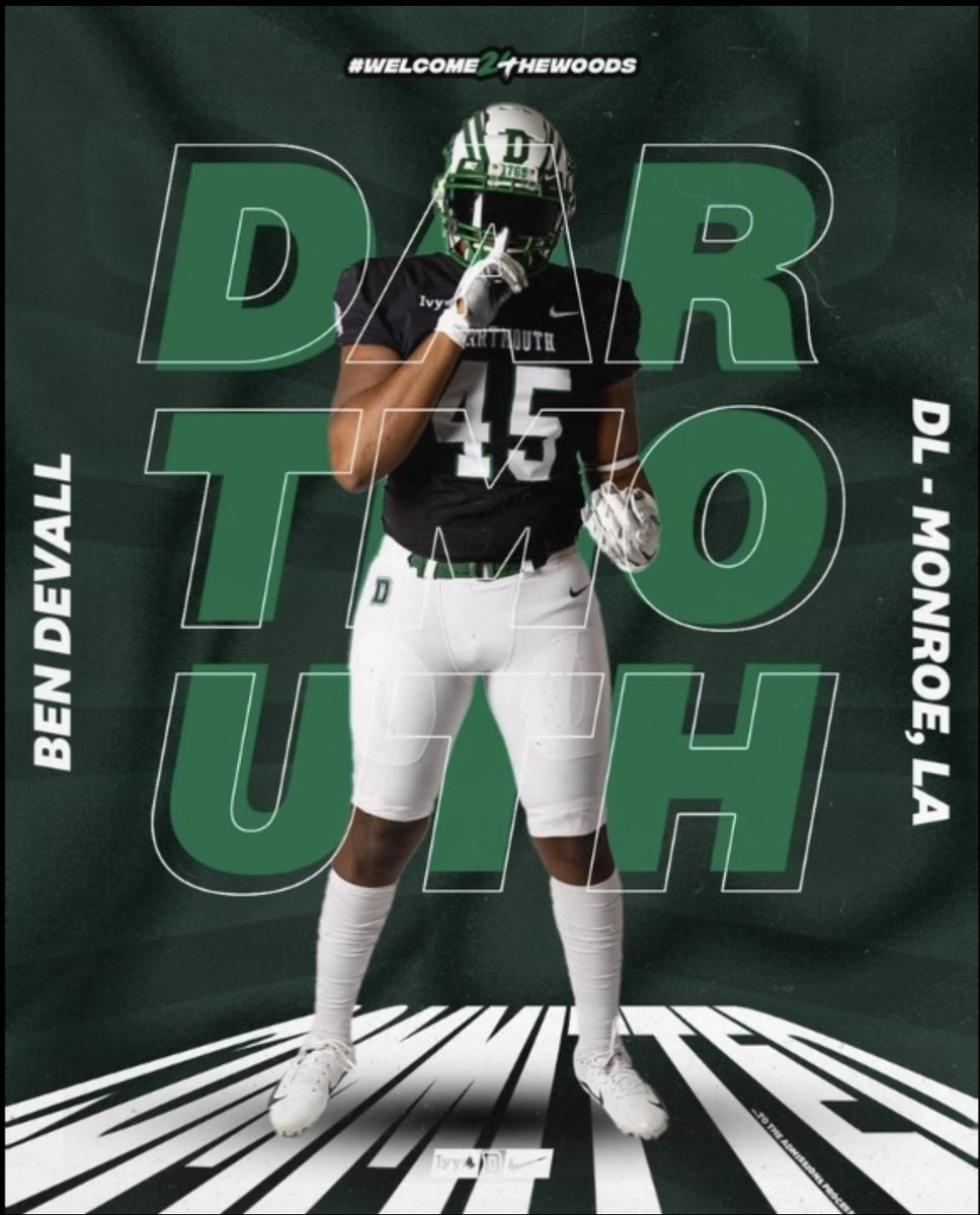Ben Devall (@ben_devall45) on Twitter photo After a great visit, I am blessed to announce that I will be pursuing my academic and athletic career and Committing to Darthmouth College!! <a href="/headdogpound/">Duane Brooks</a> <a href="/Coach_McCorkle/">Sammy McCorkle</a> <a href="/DartmouthFTBL/">Dartmouth Football</a> <a href="/Fitzocs/">Steven Fitzhugh</a> <a href="/football_ocs/">OCS Football</a> <a href="/randallbentle14/">randall bentley</a> <a href="/RecruitLouisian/">Recruit Louisianaโข๏ธ</a> <a href="/samspiegs/">Sam Spiegelman</a> After a great visit, I am blessed to announce that I will be pursuing my academic and athletic career and Committing to Darthmouth College!! <a href="/headdogpound/">Duane Brooks</a> <a href="/Coach_McCorkle/">Sammy McCorkle</a> <a href="/DartmouthFTBL/">Dartmouth Football</a> <a href="/Fitzocs/">Steven Fitzhugh</a> <a href="/football_ocs/">OCS Football</a> <a href="/randallbentle14/">randall bentley</a> <a href="/RecruitLouisian/">Recruit Louisianaโข๏ธ</a> <a href="/samspiegs/">Sam Spiegelman</a>
