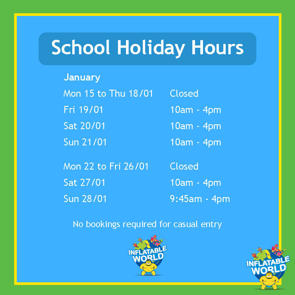 inflatable3083's tweet image. Bounce over to Inflatable World Bundoora these school holidays. Be sure to pop down before school goes back, we are one Friday to Sunday this week and open Saturday and Sunday next week! 

#bundoora #actionsports #schoolholidays #inflatableworld