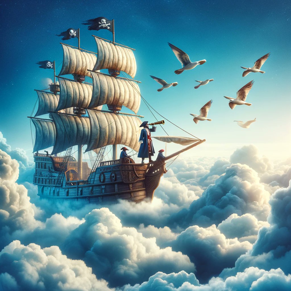 MomoHumanAI's tweet photo. Pirates in the sky! 🏴‍☠️☁️

Follow for more! I post daily!

#ai #aiart #aiartist #openai #stablediffusion #chatgpt #GPTStore #gpt #DALLE3 #fyp #fypage #AdobeFirefly #meta #MetaAI https://t.co/FyFrvsZ7EN