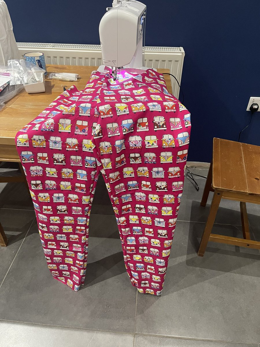 disabledaver's tweet image. My birthday present arrived early and my first PJ’s for Alexa are almost complete! I am so happy #sewingqueen #newsewingmachine #happy #sewing
