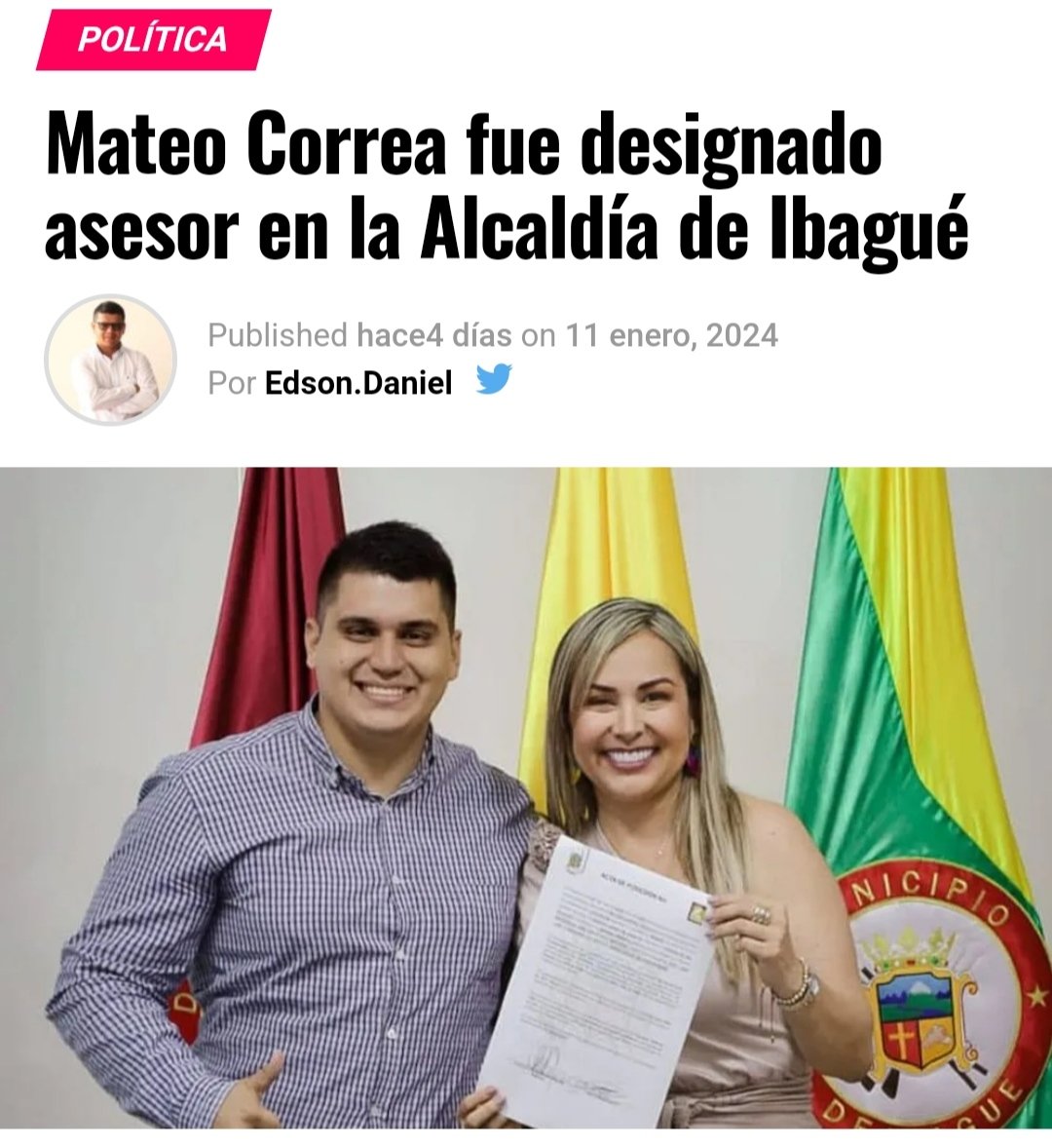 Como todo padre que ama a su hijo siempre le desearé lo mejor, lo que lo haga feliz, así  muchas veces no esté de acuerdo. Si pudiese hoy darle un consejo, que no me lo ha pedido ni tiene porqué hacerlo, le diría que le sugiera a su nueva jefe <a href="/johanaaranda_/">Johana Aranda</a>, como su asesor