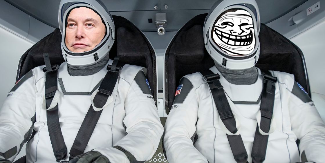 SolTrolll's tweet photo. Travel Time with Elon 
@elonmusk 
#troll #Solana https://t.co/y5VmqYPVkU