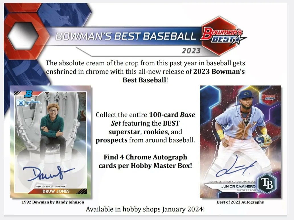 KnTSportscards's tweet photo. New Release Wednesday Bowman's Best Baseball 2023 #newrelease #kntsportscards #kntbreaks #cardshopfl #cardshop #lcs #Toppsdirect https://t.co/rIqhWL1qlJ
