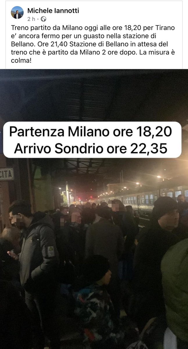 #Trenord #trenitalia #treni #Valtellina #MilanoCortina2026.

Mancano due anni alle #Olimpiadi.
Prevedo una figuraccia mondiale, se si va avanti così.
Due estati consecutive senza treni per lavori di “miglioramento”.