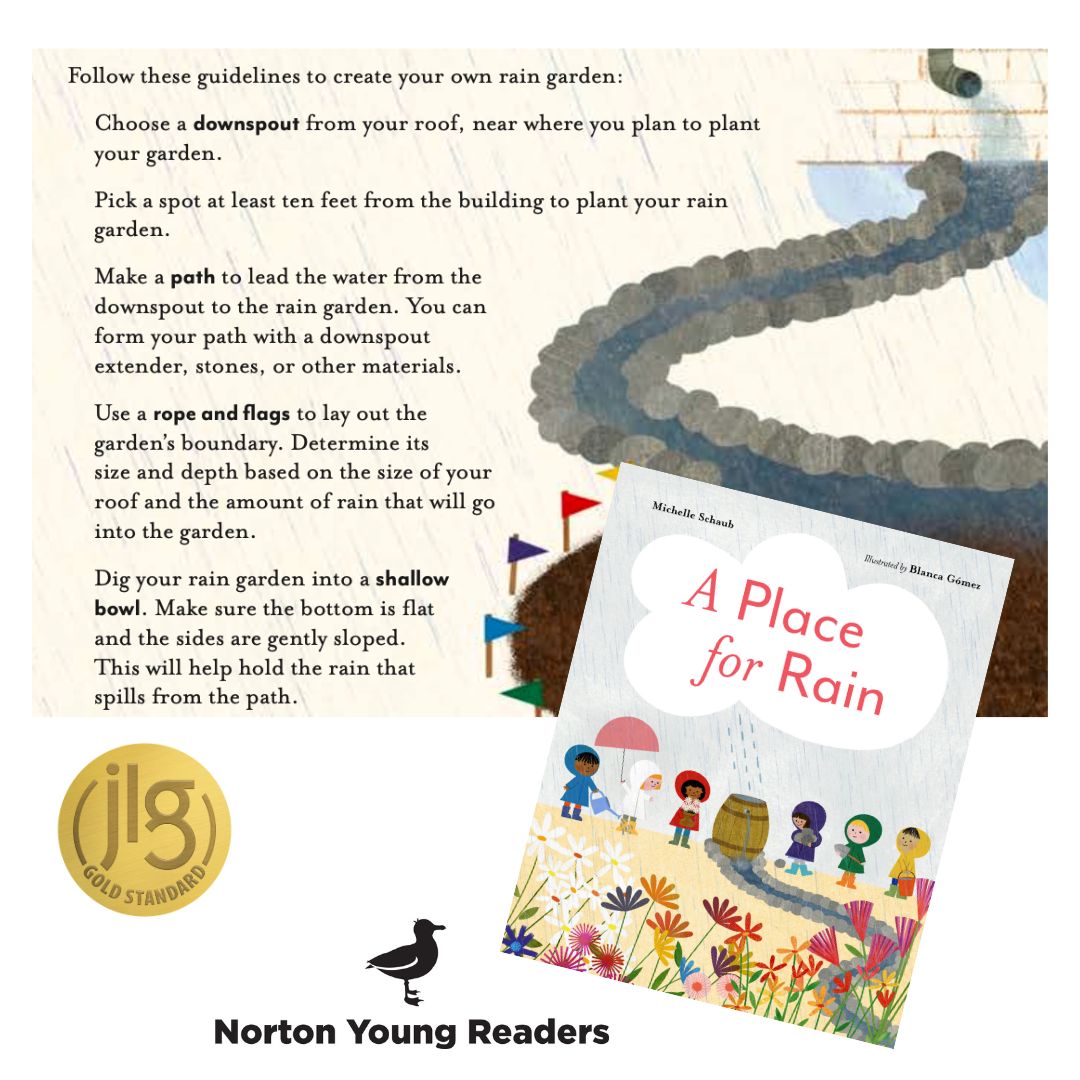 Not just a story, a guide to action! A PLACE FOR RAIN includes steps to create your own #raingarden. Preorder now: michelleschaub.com/rain @NYRBooks @StormLiterary @SteamTeamBooks @scbwi