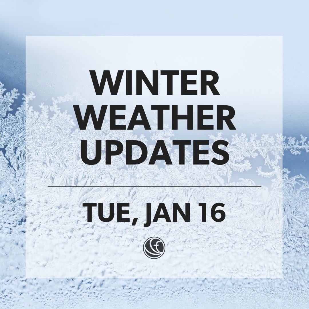 HFBCDowntown's tweet photo. All Houston's First campuses and offices will remain closed on Tue, Jan 16.

We will continue monitoring the weather situation and provide updates for the remainder of the week here and on https://t.co/JoGa4cSN3e. https://t.co/3dinpf9ylH