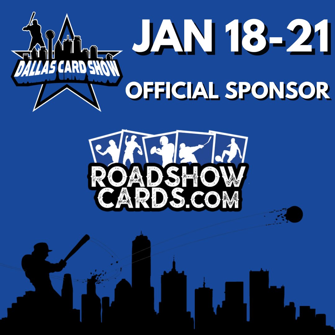 Can’t wait to have @roadshowcards at the Dallas Card Show this weekend! #dallascardshow #dallas #cardshow #sports #sportscards #thehobby