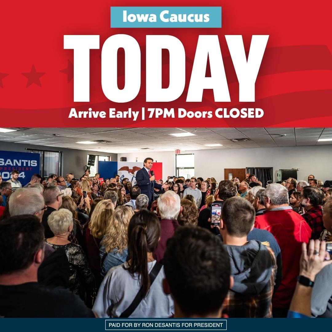 Don’t be late! Find your caucus location here: iowagop.org/2024caucus