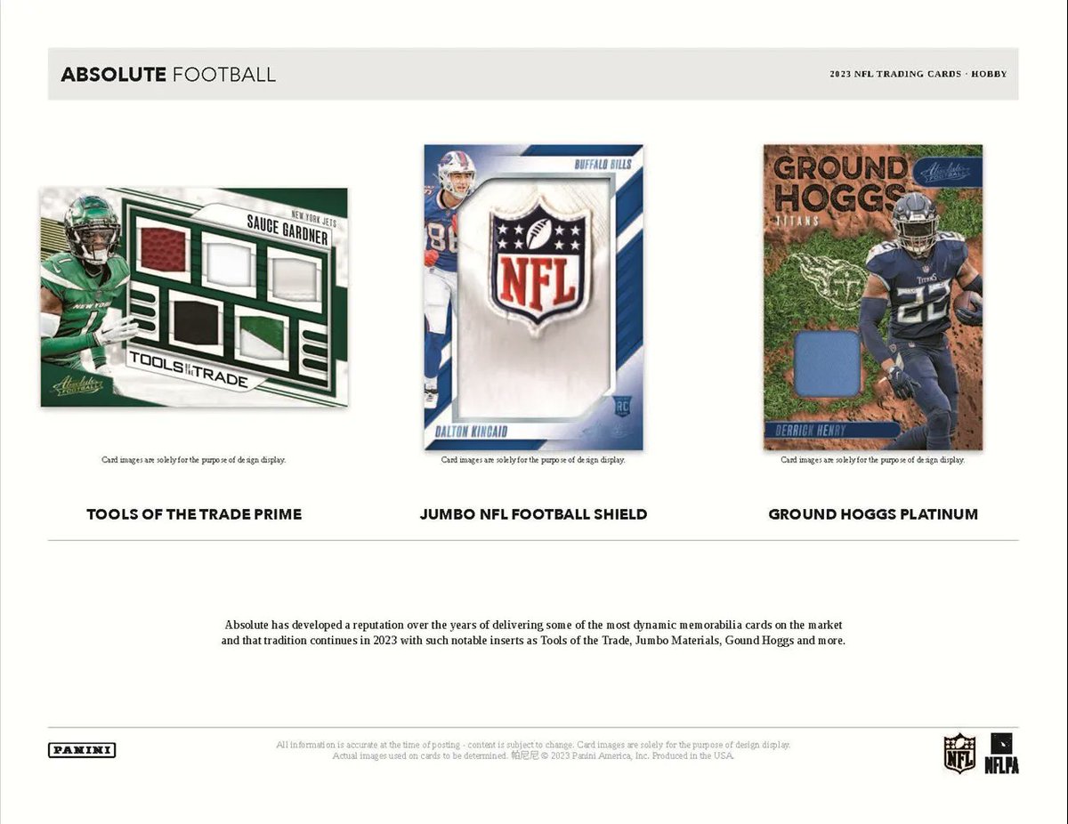 KnTSportscards's tweet photo. New Release Wednesday Absolute Football 2023 #newrelease #kntsportscards #kntbreaks #cardshopfl #cardshop #lcs #absolutefootball #paniniamerica https://t.co/GWGZ8IR7gN