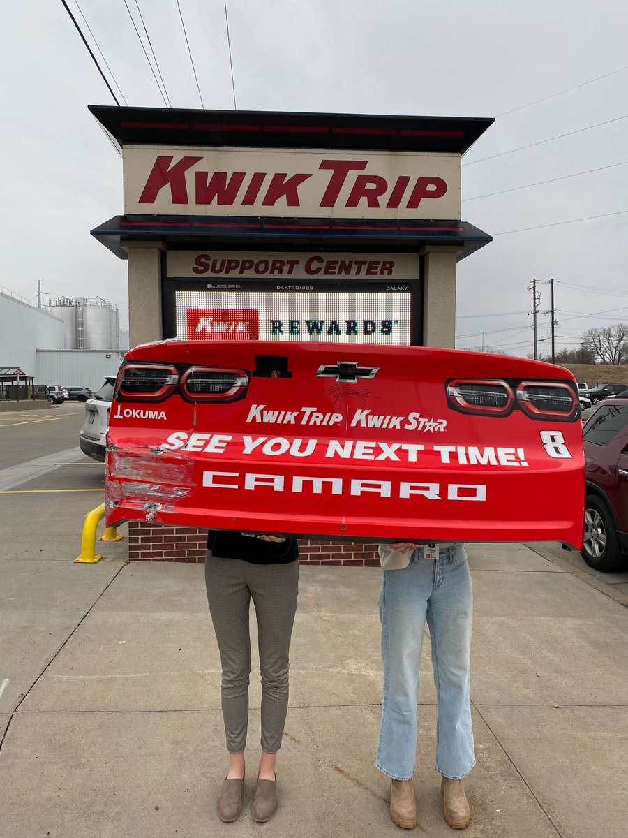 Remember when we sponsored @KyleBusch's car and Menards ran into it? Yeah, we're giving that bumper away. Repost with #kylebuschbumper and follow @kwiktrip to enter for your chance to win!