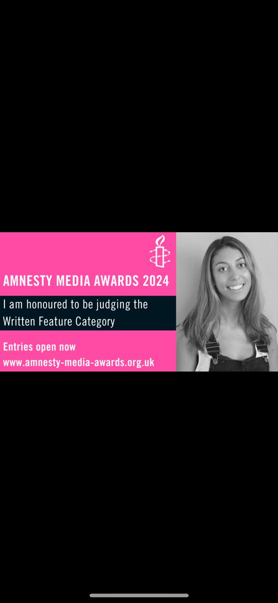 Very honoured to be asked to judge the written features category for the Amnesty International Media Awards for a second time, alongside greats such as Christina Lamb! I’m excited to get reading and judging.