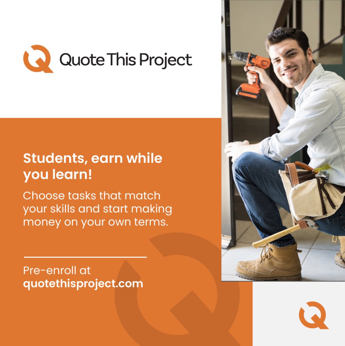 QuoteThisProj's tweet photo. QTP is searching for 500 students eager to work! From raking leaves to assembling furniture, shoveling snow, yard cleaning &amp; other services. 
Get your 1 year free membership now. 
#CareerOpportunities #JobSearch #GraduateJobs #students #HIRINGNOW #CareerDevelopment #studentlife https://t.co/bKVBMGEVnA