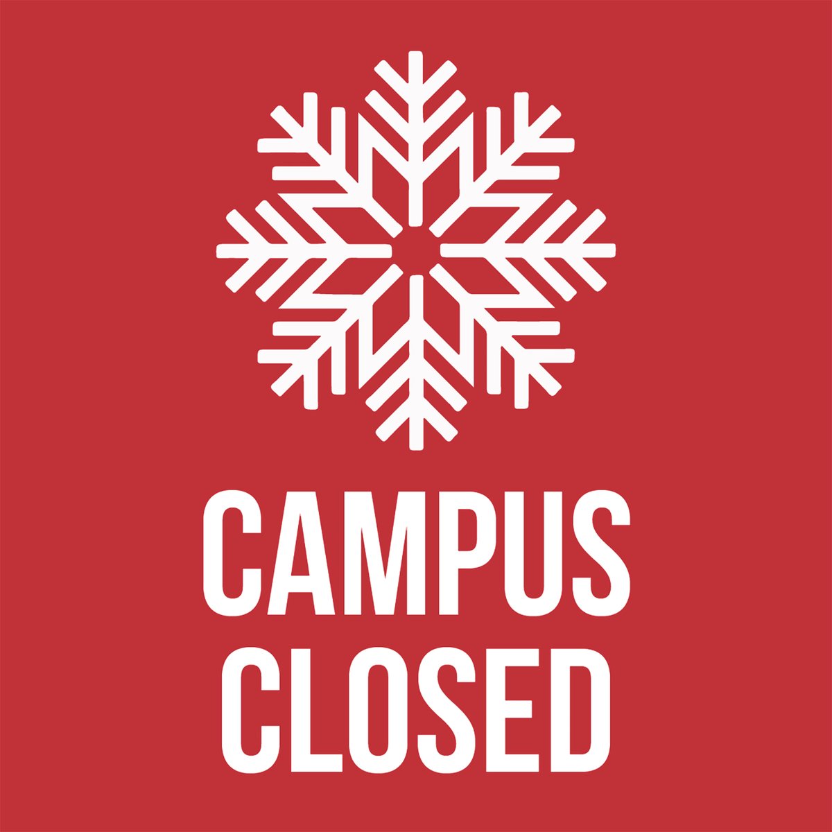 Due to hazardous weather and driving conditions, the campus will be closed tomorrow, January 16. Online classes remain unaffected. Virtual work for employees may continue where possible. Stay tuned for further updates.