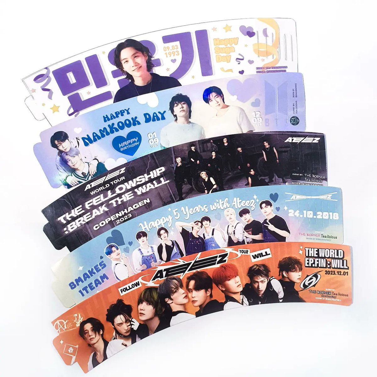 shaligraphics's tweet photo. ATEEZ &amp; BTS Cupsleeves for events in Copenhagen last year 😚💓 https://t.co/Tn6dKRsWKK