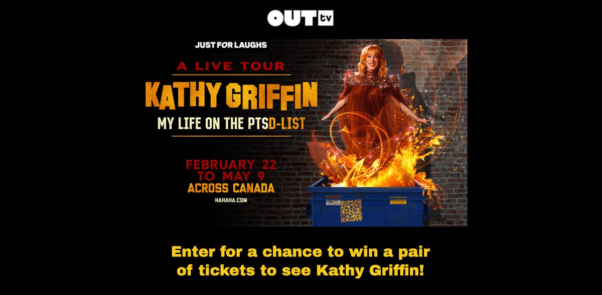 Do you fancy the chance to win a pair of tickets to see Kathy Griffin? We're giving you the chance to win a pair of tickets at one of five cities T&Cs apply Good luck! promotions.outtv.ca/kathy-griffin-…