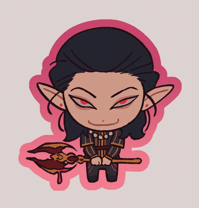 + just for the sickos (aka me) i made a cazador charm/stand thingy. my evil little man 