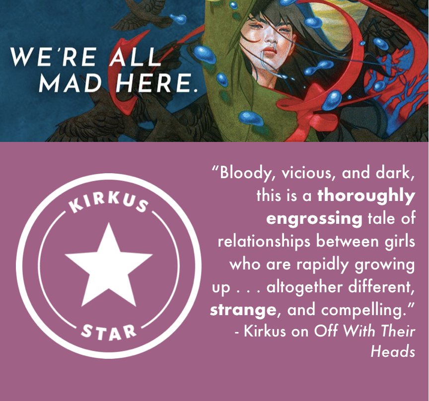 I am so thrilled to announce that OFF WITH THEIR HEADS has received a Starred Review from Kirkus !!! This is my first Star and I couldn't be more excited, I can't wait for everyone to meet the girls 🐰🖤🌟