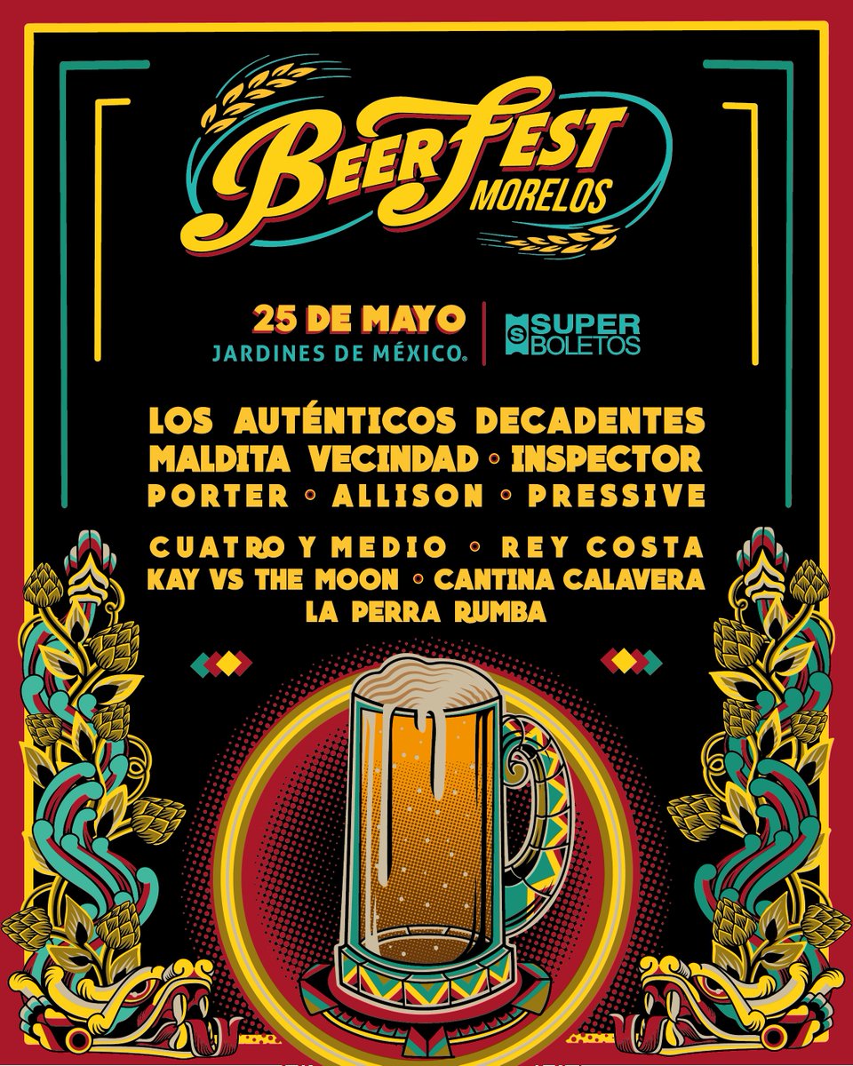 beerfestmorelos's tweet photo. ¡La espera terminó RAZA! 🤩🤟

Prepárense para agarrar su chela, porque con este line up, haremos que la música resuene en cada rincón. 🎶🍻
 
Nos vemos el 25 de mayo en #BeerFest24.💃🕺🚀

Boletos FASE1 en: https://t.co/Fizanxfsp1 🔥 https://t.co/cxnMTnC4e1