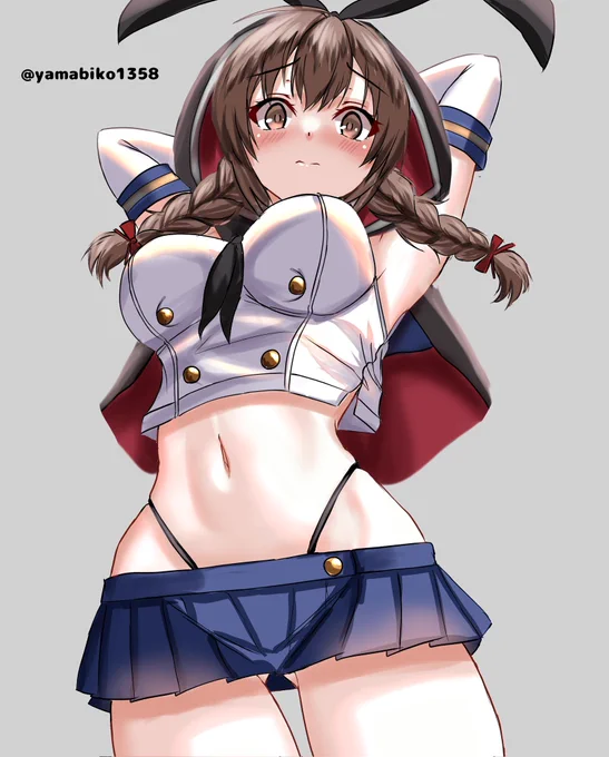 島風コスの神州丸ちゃん。カット版。フルバージョンで気になる方だけプロフィールリンクよりご覧下さい。#艦これ版深夜の真剣お絵描き60分一本勝負#艦これ版真剣お絵描き60分一本勝負_20240115 #艦これ #神州丸 