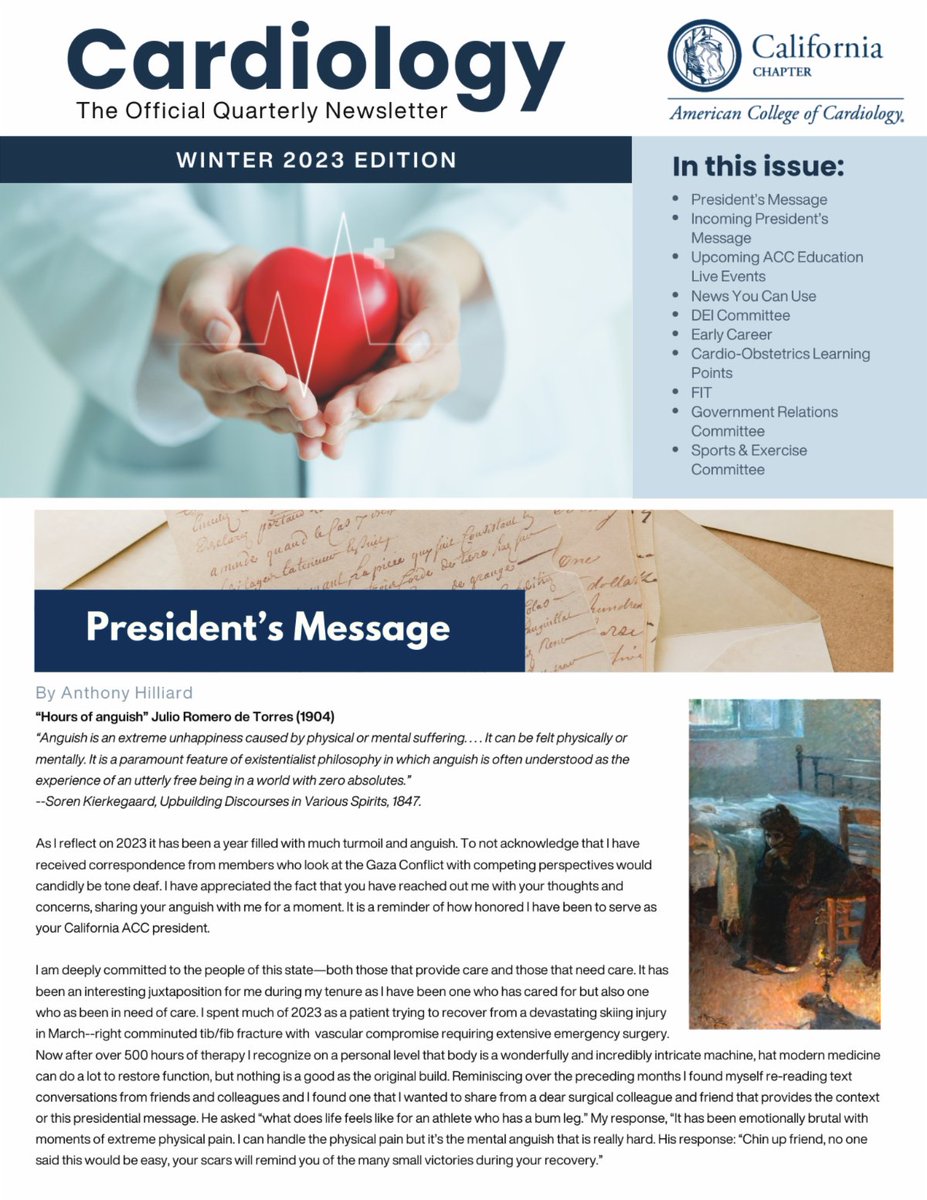 Our 'Cardiology in California - Winter 2023 Edition' has arrived with a pulse! Catch up on all things happening with California ACC and see what we have to offer! Don't skip a beat – tap the link in bio to read now! 🔗 ow.ly/MNNK50Qr5W1 #cardiotwitter