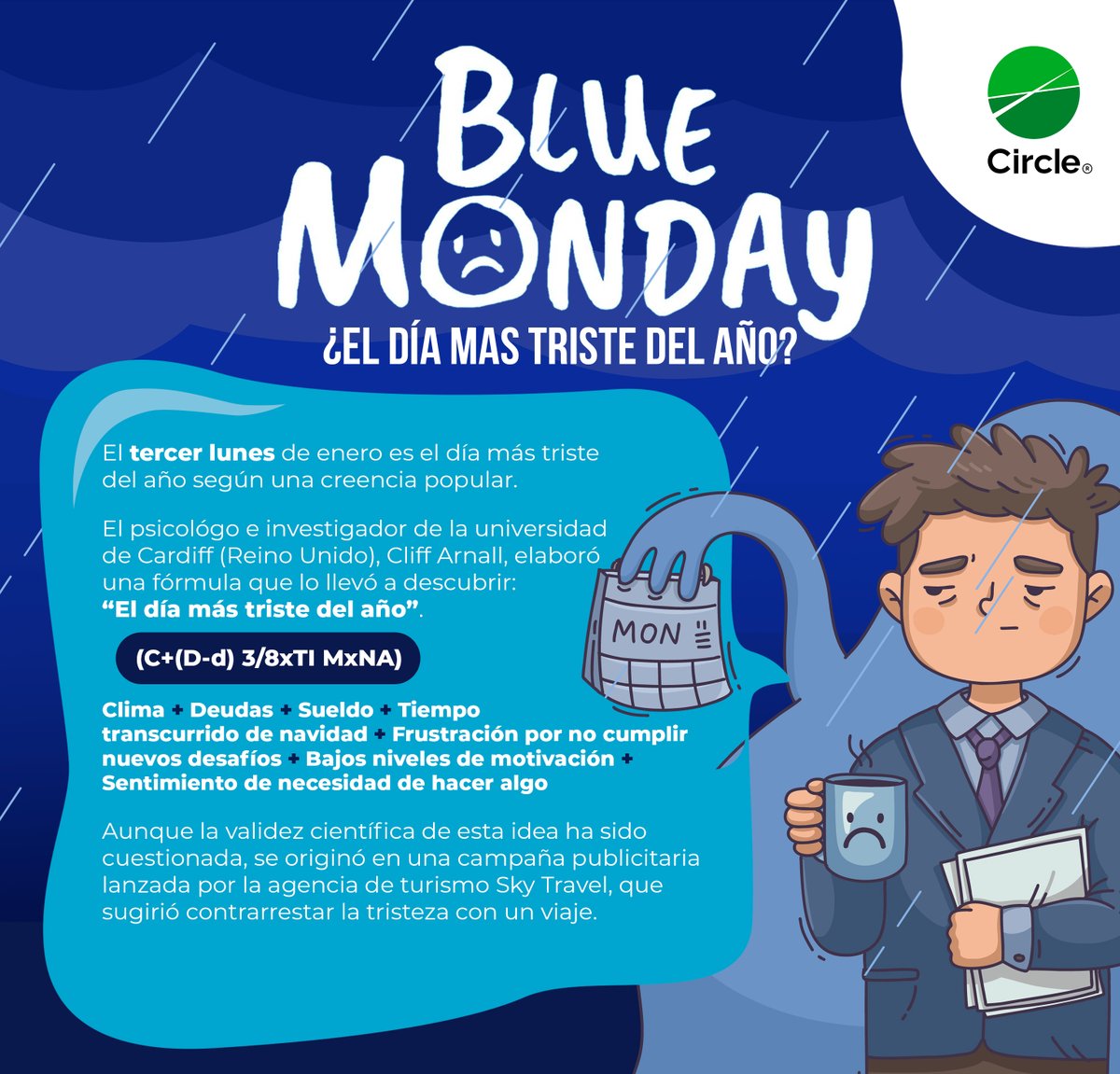 CircleAP's tweet image. ¡Iluminemos el Blue Monday con Circle! Circle, preferimos verlo como un día para brillar aún más. Nuestra misión es convertir los lunes en días llenos de inspiración y éxito en la gestión de proyectos. Enfrentemos juntos el &quot;día más triste del año&quot; con determinación y optimismo