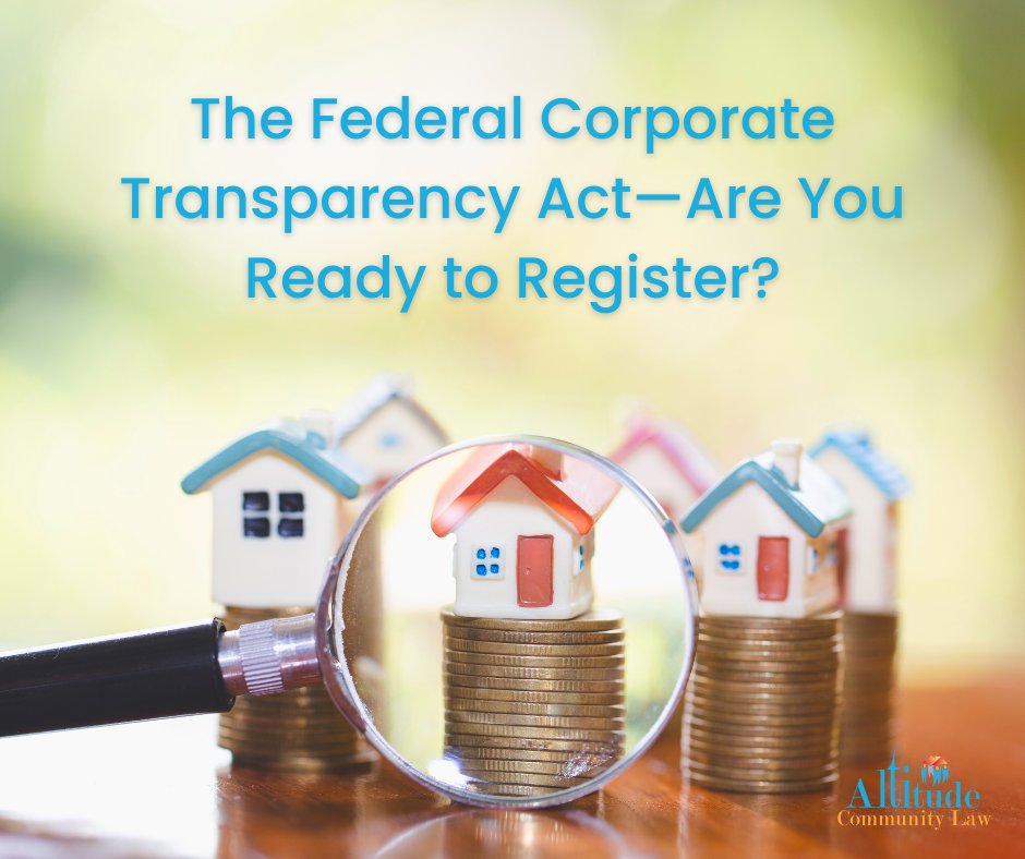AltitudeLaw's tweet photo. Did you know HOAs fall under the Federal Corporate Transparency Act? Elina Gilbert outlines everything you need to know and how to register in her latest blog post! https://t.co/hO31qmliqk
#HOALaw #HOAEducation #ColoradoHOA #FederalCorporateTransparencyAct #HOATransparency https://t.co/KhrkhaXN2Y