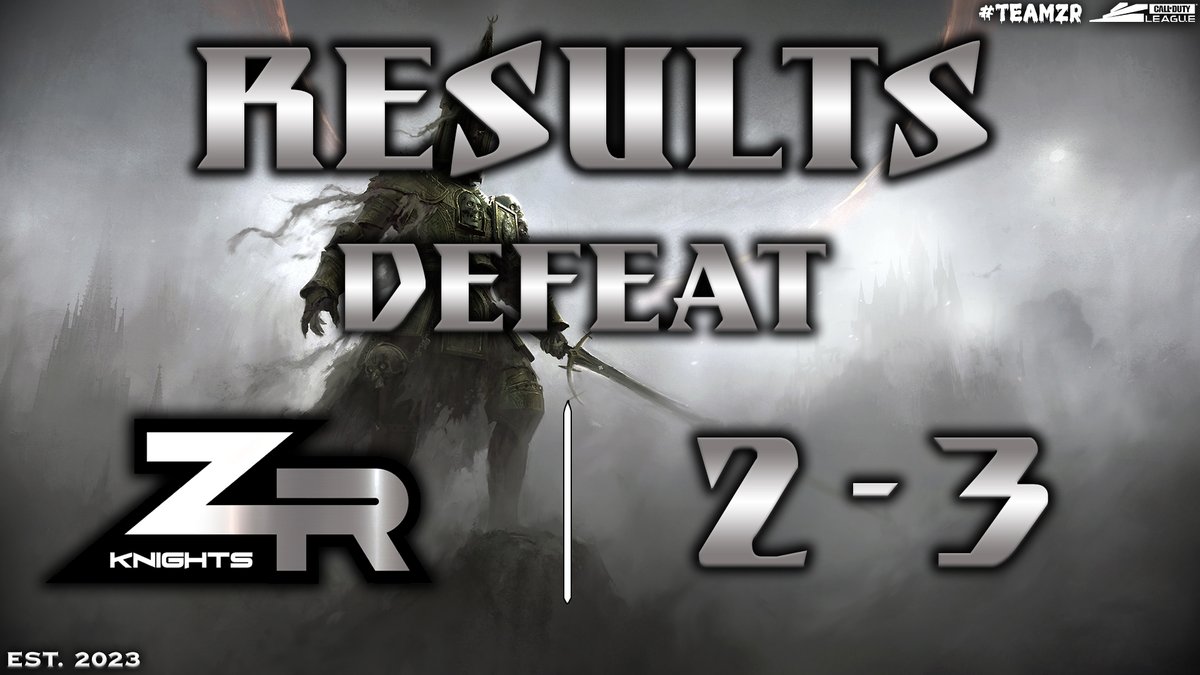 Zero Remorse Esports🩸 (@_teamzr) on Twitter photo ⚔️ZR KNIGHTS 2⃣
⚪️Vitalize Esports 3⃣
Didn't get the win today but wow what a great series, well played lads!
GG's <a href="/Vitalize_EU/">Vitalize Esports</a>
#ZeroRemorse #TeamZR
@XP_Europe ⚔️ZR KNIGHTS 2⃣
⚪️Vitalize Esports 3⃣
Didn't get the win today but wow what a great series, well played lads!
GG's <a href="/Vitalize_EU/">Vitalize Esports</a>
#ZeroRemorse #TeamZR
@XP_Europe
