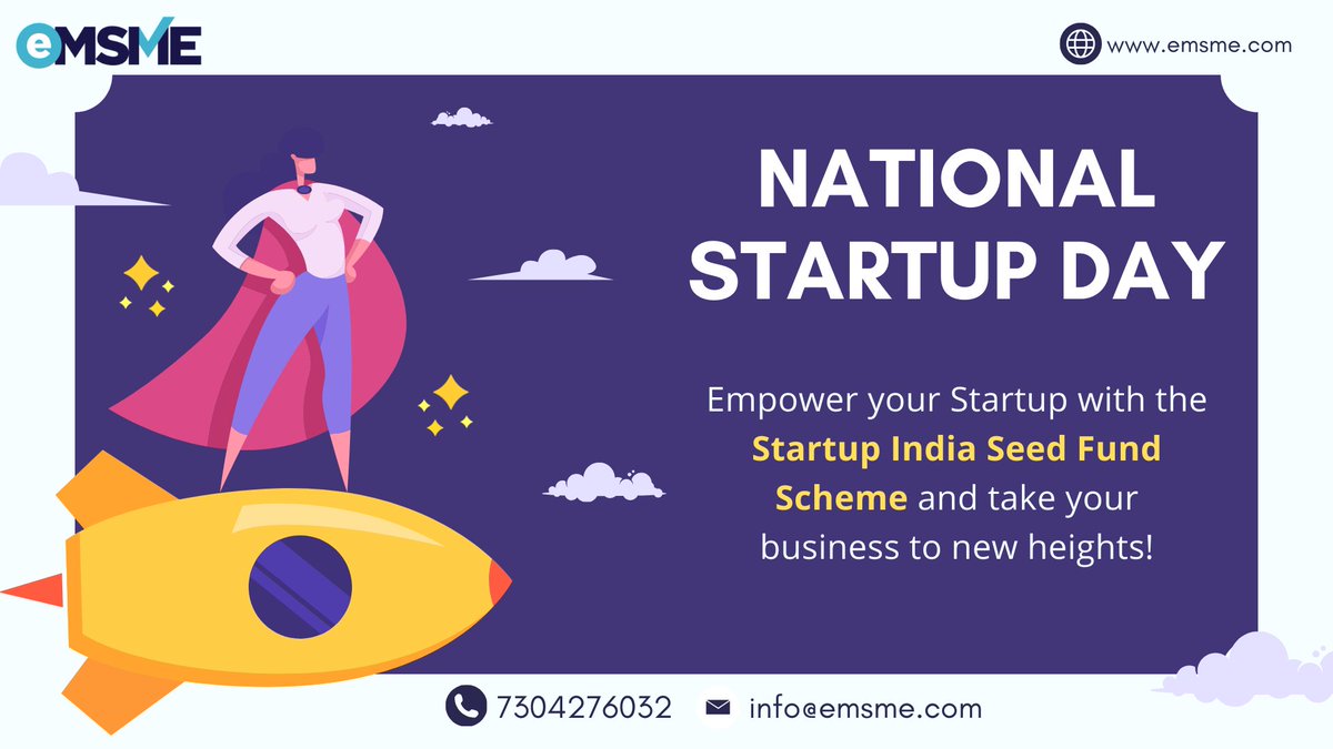 Unlocking Opportunities: This National Startup Day, join us in tapping the potential of government benefits for startups. Your success story begins with the right support! 💼 #StartupOpportunities #NationalStartupDay #StartupIndia #MakeInIndia #StartupIndiaSeedFund #SISFS