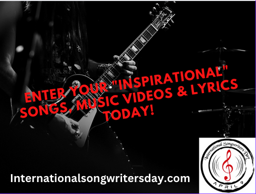 intlsongwtrday's tweet photo. The International Songwriters Day Song Contest is now open! Send in your inspirational songs, music videos &amp; lyrics! Enter @ https://t.co/SXzcOrHkSq #musiccontest #songcontest #lyriccontest #musicvideocontest https://t.co/VXA64u9moY
