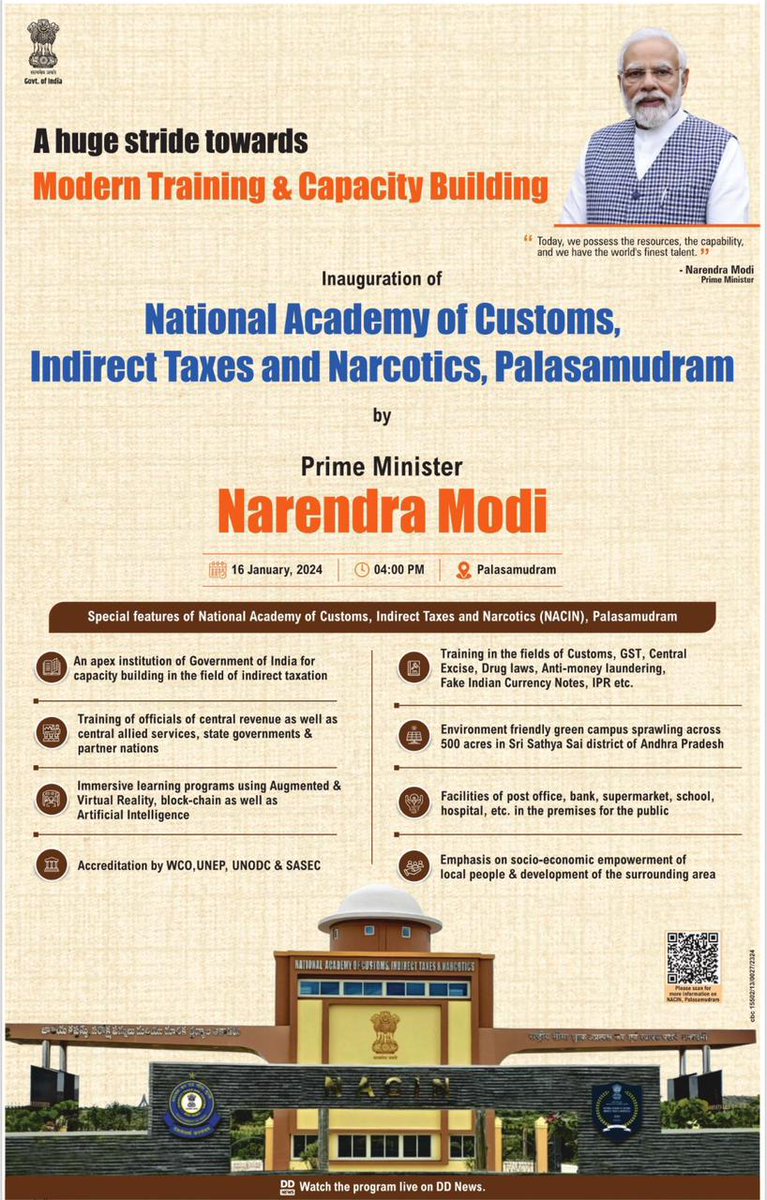 satyakumar_y's tweet photo. I wholeheartedly welcome PM Shri @narendramodi ji to Andhra Pradesh.

He will grace Palasamudram to inaugurate the National Academy of Customs, Indirect Tax, and Narcotics.

#APWelcomesMODI https://t.co/8xw4m9Chdo