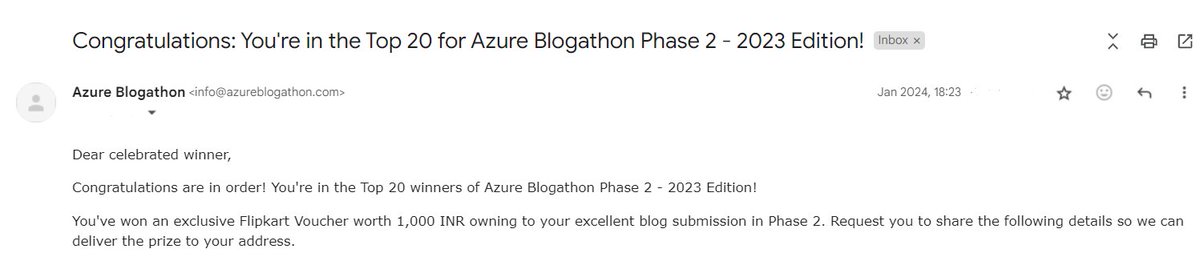 Super excited to announce I made it to the Top 20 for the Azure Blogathon Phase 2 - 2023 Edition!  Huge thanks to the judges and everyone who supported me along the way. 
#AzureBlogathon #blog #DataScience