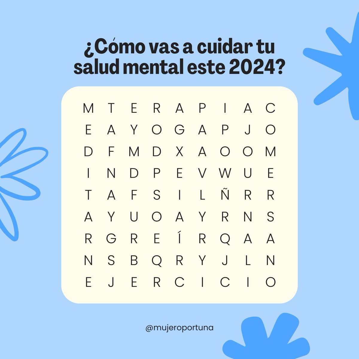 Nos emociona leer qué viste primero 👀 Comenta para darle la bienvenida pie a ese gran paso 🙌🏻✨ ¡Por un 2024 con salud mental! 

#oportunabienestarintegral #amorproprio #saludmental #cuidadopersonal #2024