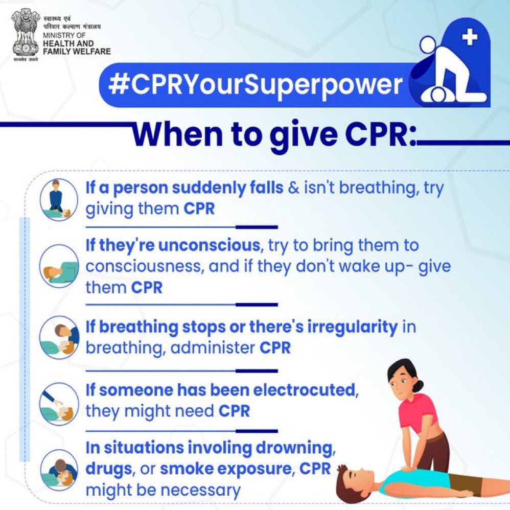 Every second counts during a cardiac arrest! If someone nearby is trained in CPR, they can be a lifesaver. 

Learn CPR – it's your superpower to save a life. 

youtube.com/watch?v=NLAX9F…

 #CPRYourSuperpower #ChalYaarSeekheinCPR 

#SocialMediaVibhagBJPHaryana