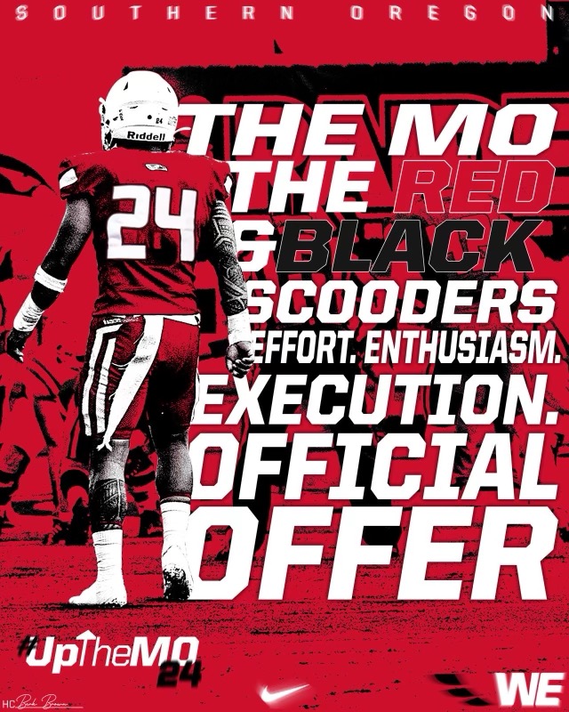 After a great official visit this weekend, I'm grateful to have received an official offer to play <a href="/SOU_Football/">Southern Oregon Football</a>. Thanks to <a href="/SOU_CoachBBrown/">Berk Brown</a> @Currie_SOU_QBs and the rest of the coaches for believing in me. #WE
