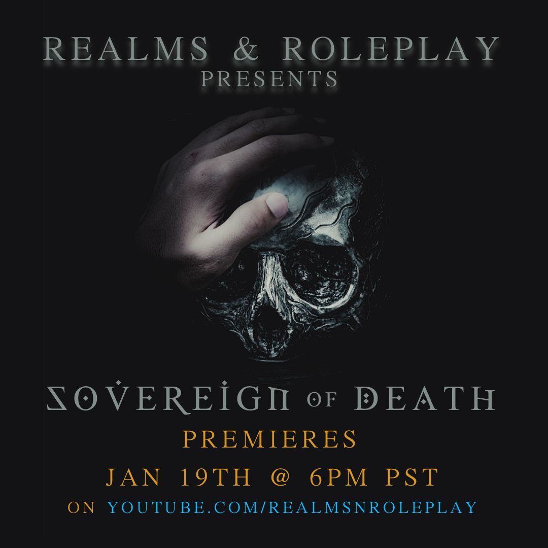realmsnroleplay's tweet photo. We premiere this Friday, Jan 19th at 6pm PST. Can't wait for you to join our adventure. 

#RealmsAndRoleplay #NewShow #Realms&amp;Roleplay  #R&amp;R  #SovereignOfDeath  #MalloryLittleton #CarmenAskerneese #XalavierNelsonJr #MiellynFitzwaterBarrows #ErinFusco #Dungeons&amp;Dragons #Tabletop https://t.co/54NRnpTeya