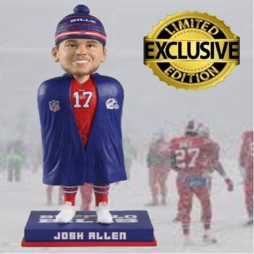 🏈🥶❄️🌬 Josh Allen (Buffalo Bills) Sideline Jacket w/Beanie CLARKtoys Exclusive Bobblehead #360. clarktoys.com/josh-allen-buf…