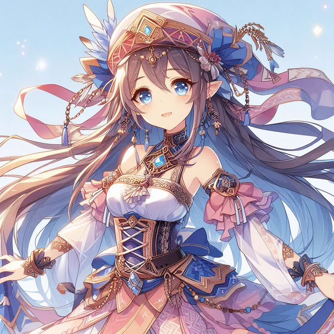 アニメ風美少女 中世ヨーロッパ風ファンタジー衣装 と入れたらなんかアトリエ系とかで見たことあるような衣装が出てきたが、 こういう衣装とか考えるときのアイディア出しにすごくいいな。