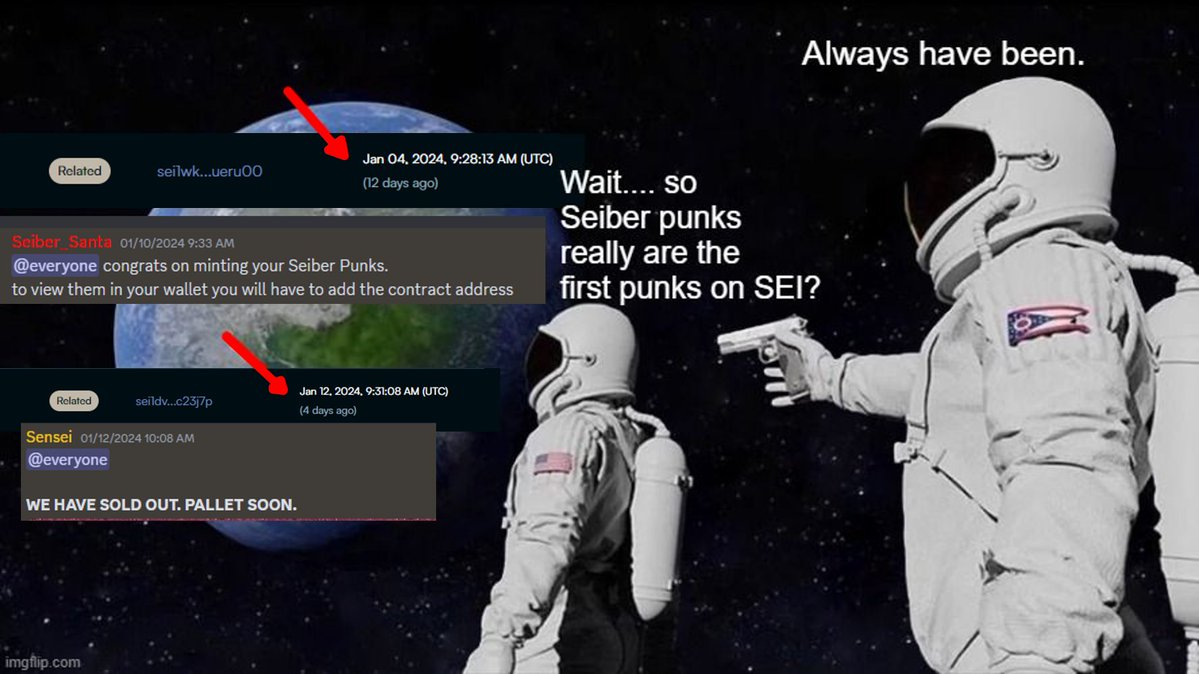 Seiber_Punks's tweet photo. People seem to think that we are not the First Punks on $SEI

If you can prove that another Punks collection was earlier, we will give you this Seiber Punk 👀🫡

#Seiber_Punks https://t.co/mXeCmFzpY8