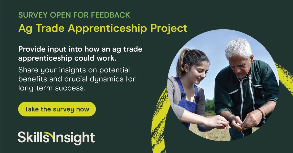 OzPIEF's tweet photo. @Skills_Insight is undertaking research into what a trade apprenticeship in agriculture might look like &amp; is seeking insights from stakeholders.

The survey &amp; example qualification will be available - 15 December 2023 to 28 January 2024 👉 https://t.co/rdgW1TSF6j https://t.co/1gFpppbFhx