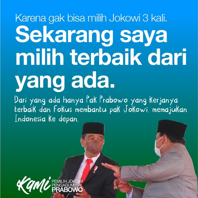AUfiandi's tweet photo. Betul banget KamuKita MASbowoGBRAN, tak boleh hati kita takut melangkah bersatu demi kemajuan yang makin besar karena NKRI ini harus maju dan jadi negara besar.

#YangJoint02ThanksYa
TambahHARI TambahPakBOWO https://t.co/b7nWmbuPqr