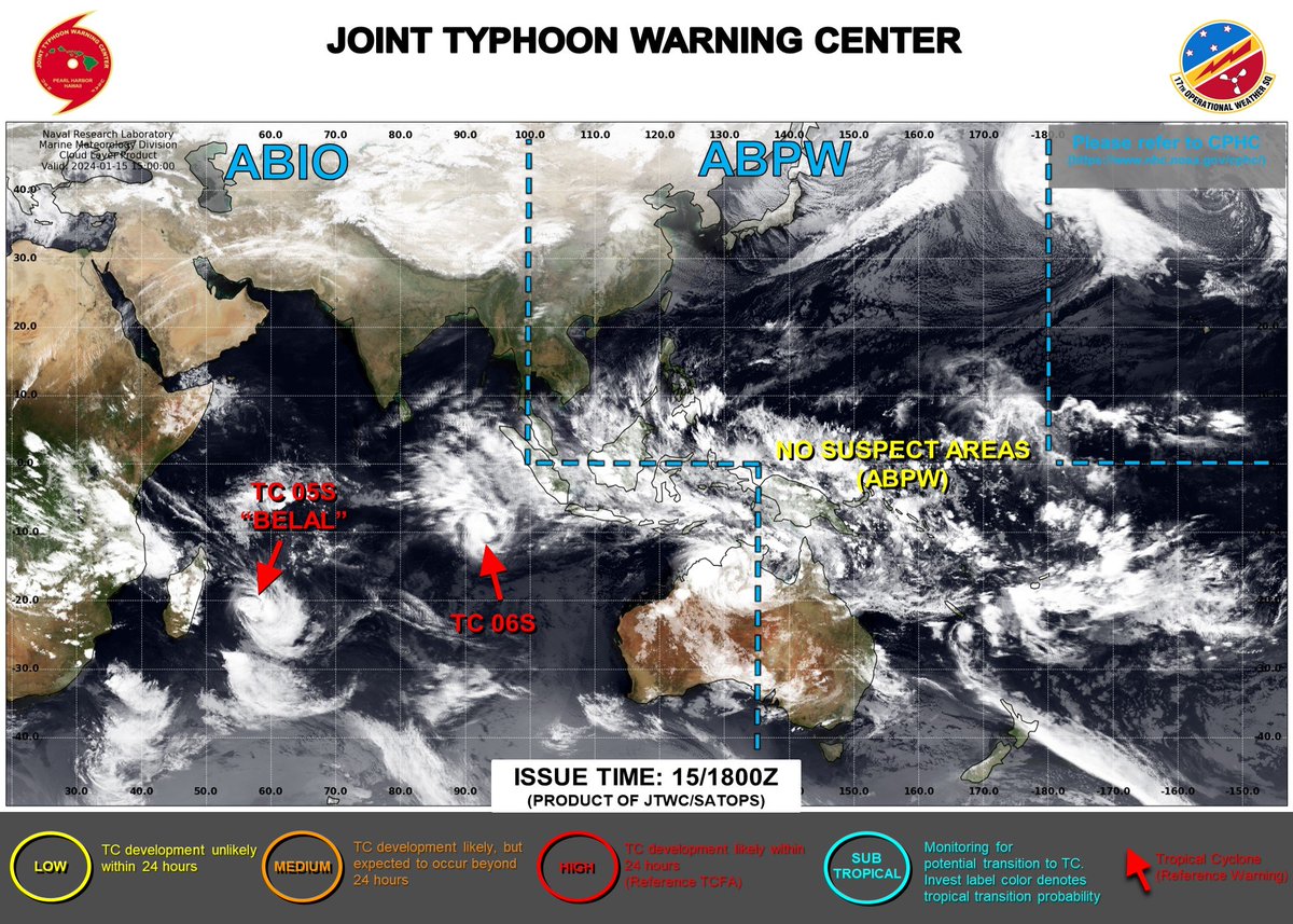 Force17News's tweet photo. Belal made landfall near Réunion and Mauritius earlier this morning
Tropical Cyclone 06S has formed earlier this afternoon, expected to become a category 2 cyclone on Thursday https://t.co/4r2ZmbQilh