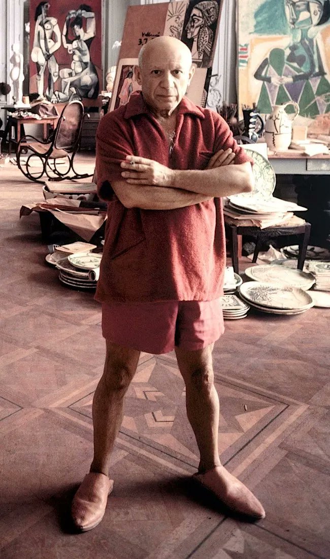 aliner's tweet photo. No one: Pair that maroon towel-shirt with maroon shorts to show the aura who's boss

Picasso: https://t.co/gqWlIFf5yG