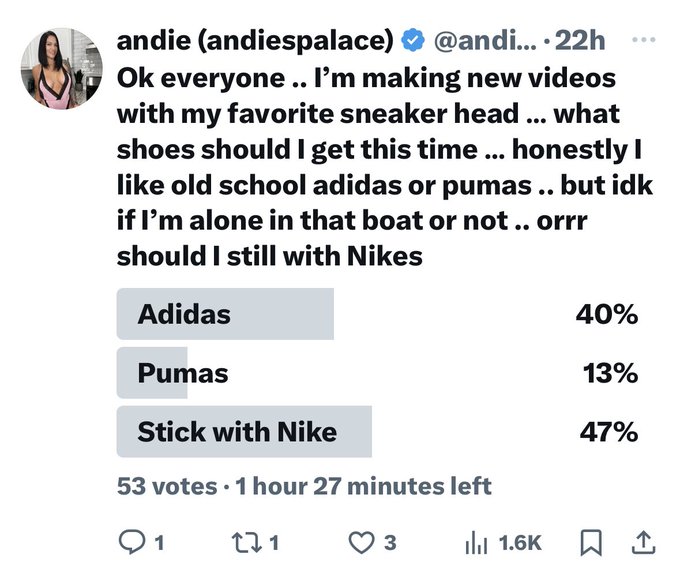 Ok!!! Looks like Nikes won the contest .. guess I have some shopping to do https://t.co/fCScDu8vbw