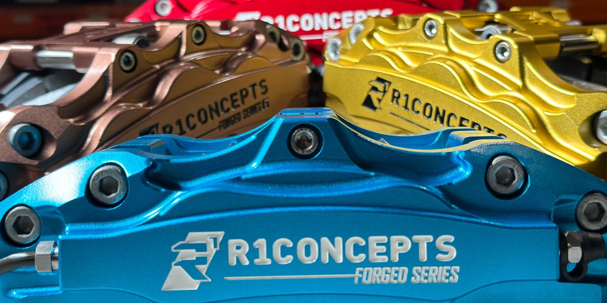 R1Concepts's tweet photo. Pick your poison π
4 piston rear - Anodized Turquoise
6 piston front- Anodized Brown / Anodized Gold
8 piston front- Anodized Red
β Click Link In Bio To Learn More β
#STOPPINGTHEWORLD #R1concepts #teamR1
#r1forgedseries #bigbrakekit #8piston #6piston #4piston #anodized https://t.co/KBnQUkN2Cc