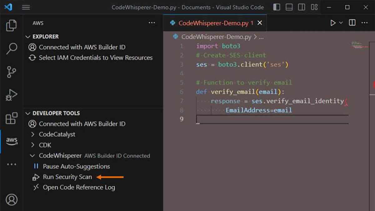 awscloud_jp's tweet image. 無料の #AWSトレーニング で Amazon CodeWhisperer について学習しませんか？ go.aws/48wbdPP

このコースでは、#生成系AI を活用しコーディングの効率や生産性を高める Amazon #CodeWhisperer の、使用方法や主な機能について学習することができます。 #AWSSkillBuilder