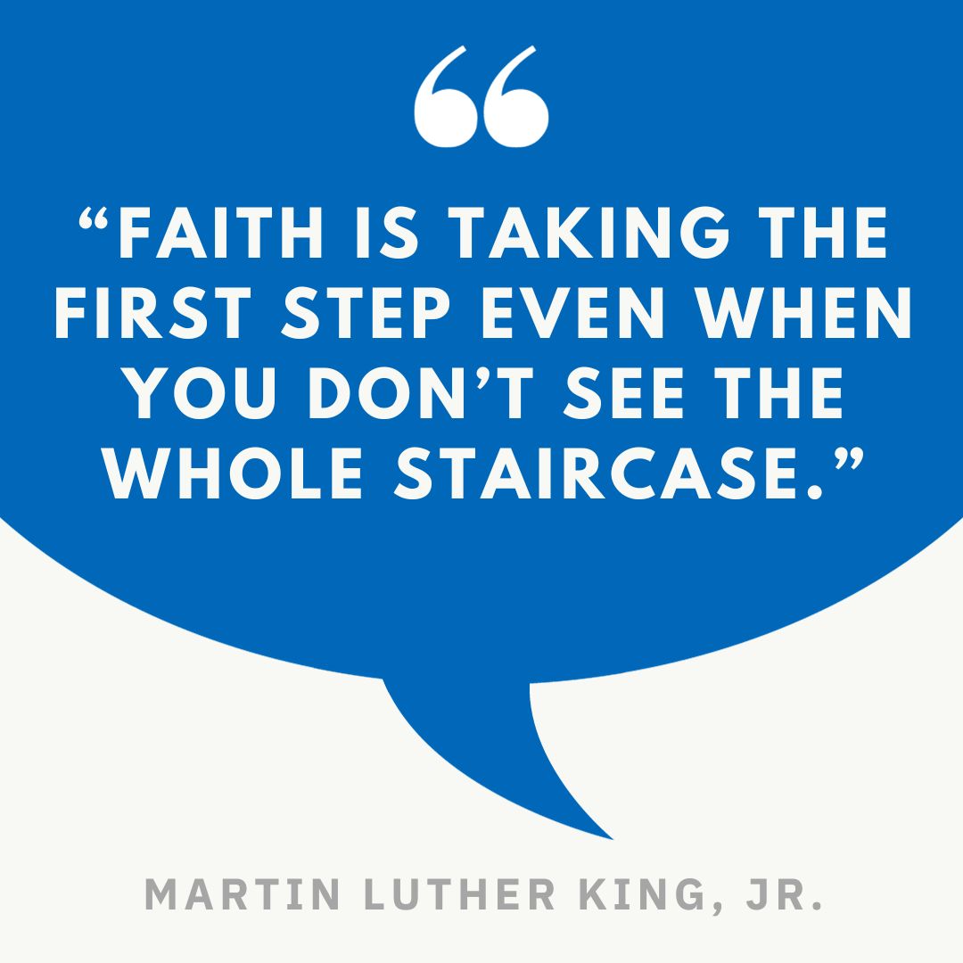 PridePlastics1's tweet photo. Dr. King's words remind us that 'faith is taking the first step even when you don't see the whole staircase.' May we be inspired to take bold steps towards justice, equality, and a brighter future for all. #MLKDay https://t.co/RKFLZP2r4U